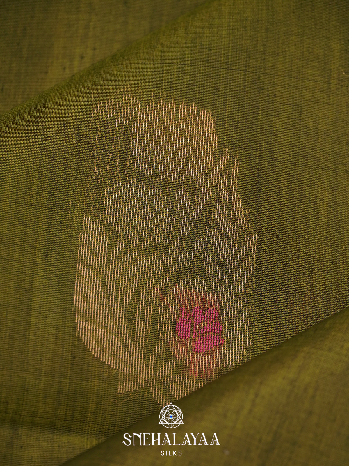Olive Green Kanchi Silk Cotton Saree