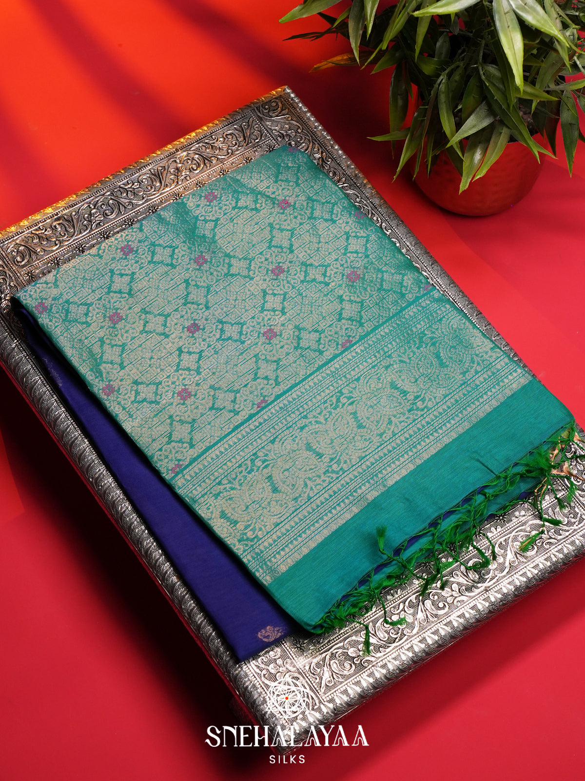 Royal Blue Kanchi Silk Cotton Saree
