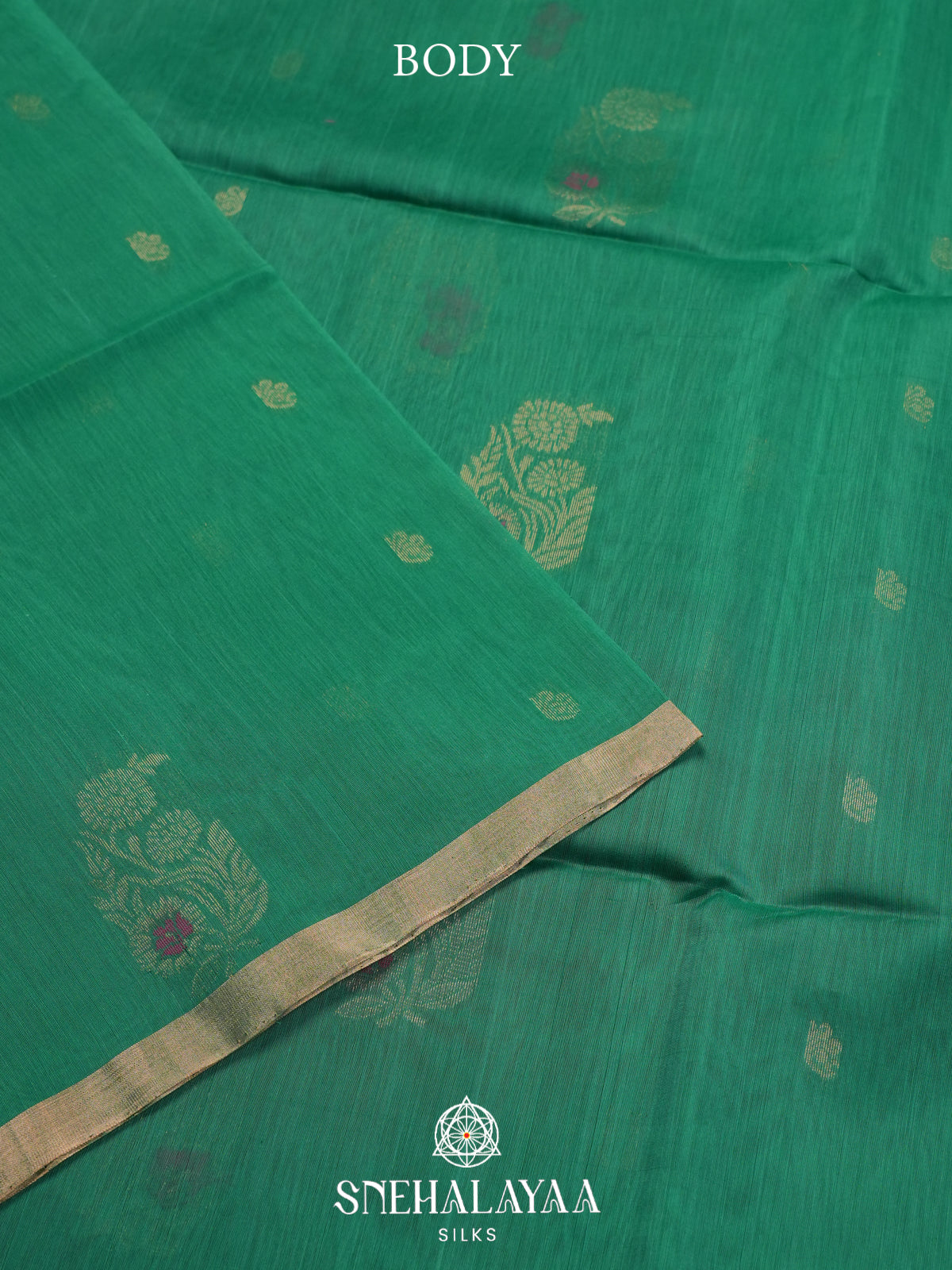 Teal Green Kanchi Silk Cotton Saree