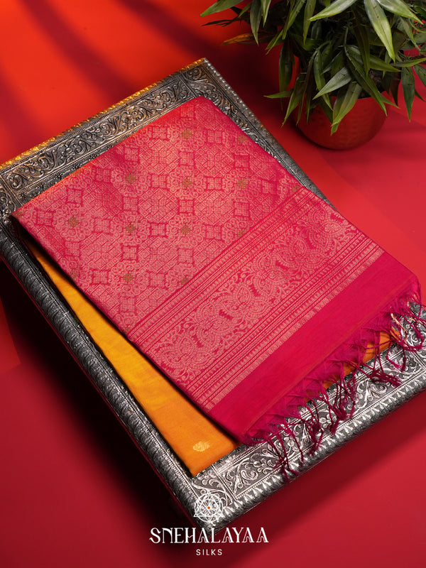 Mango Yellow Kanchi Silk Cotton Saree