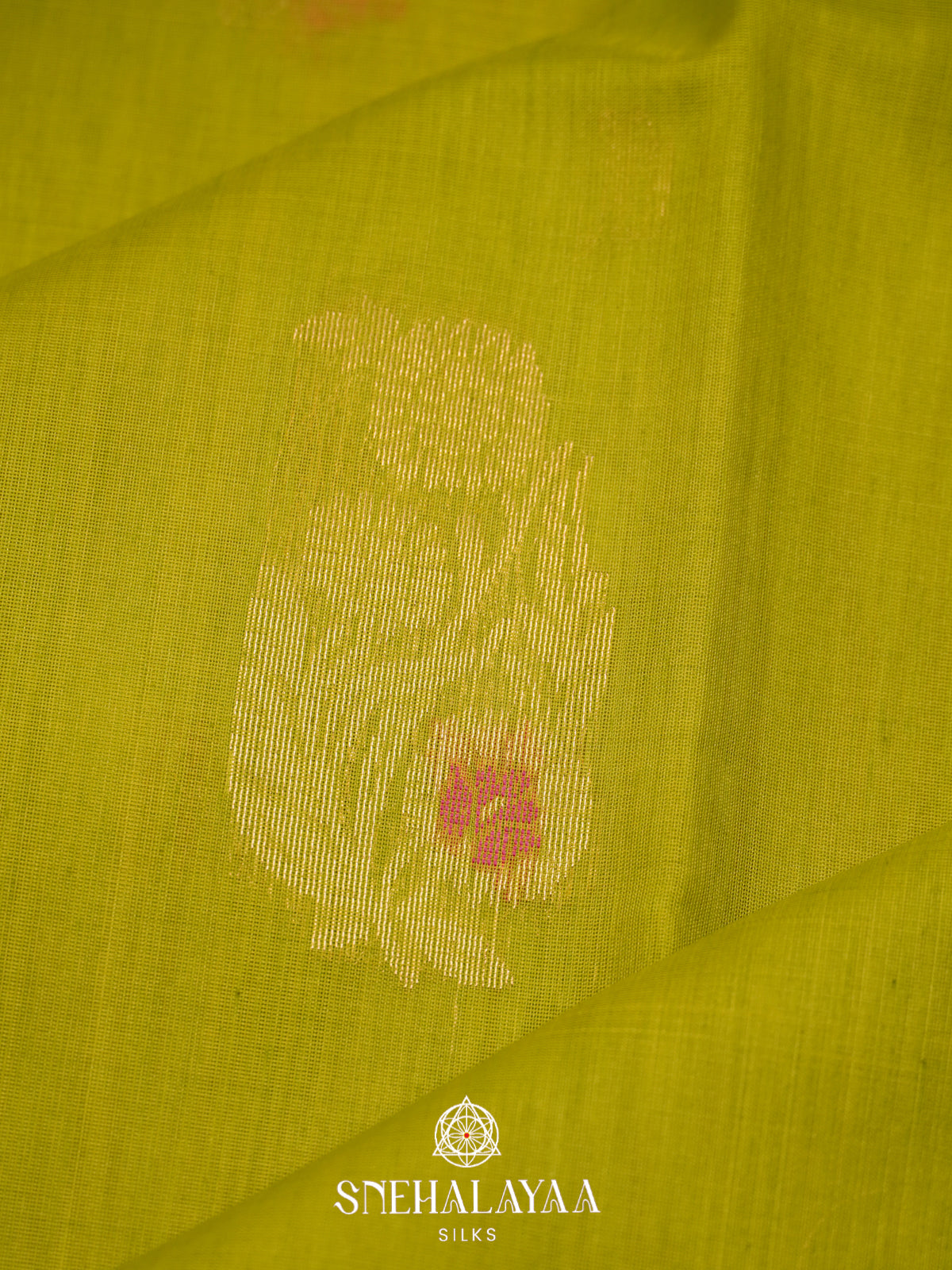 Lime Green Kanchi Silk Cotton Saree