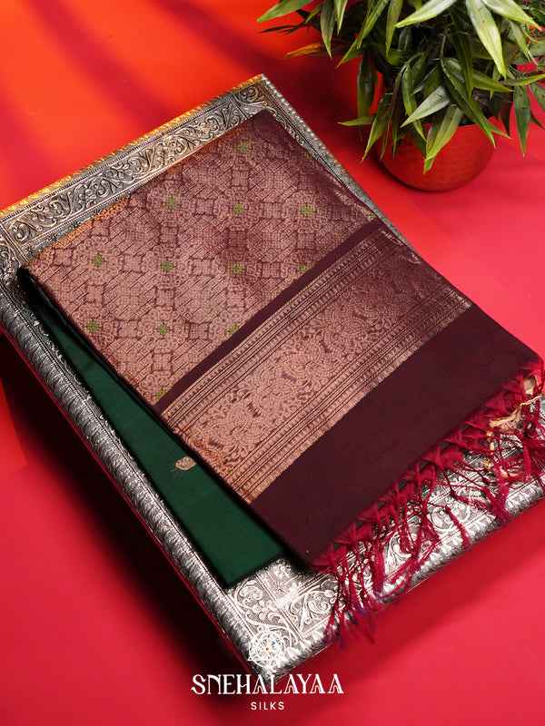 Forest Green Kanchi Silk Cotton Saree