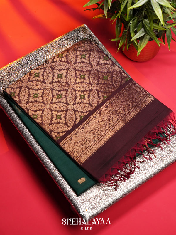 Forest Green Kanchi Silk Cotton Saree
