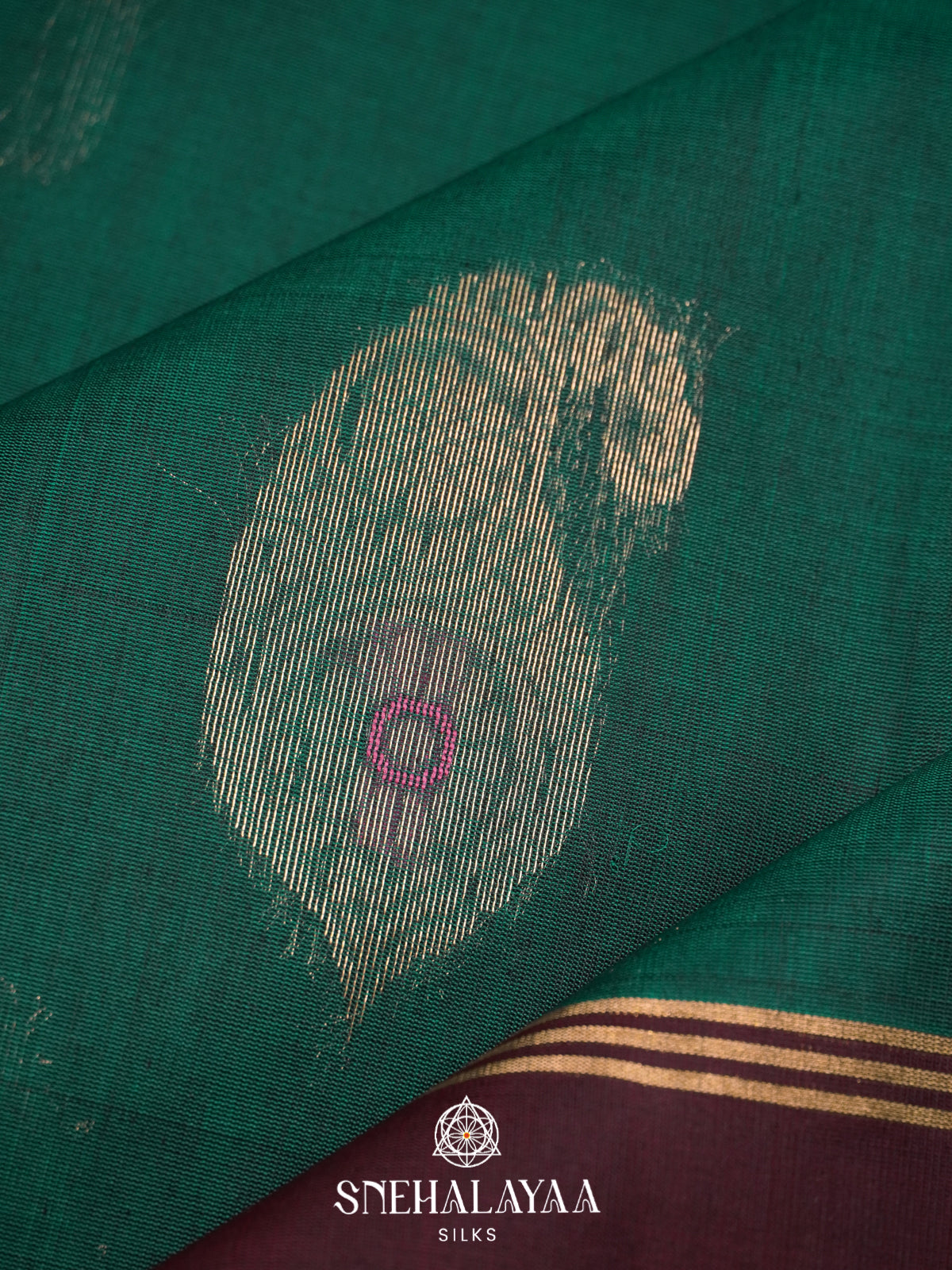 Forest Green Kanchi Silk Cotton Saree