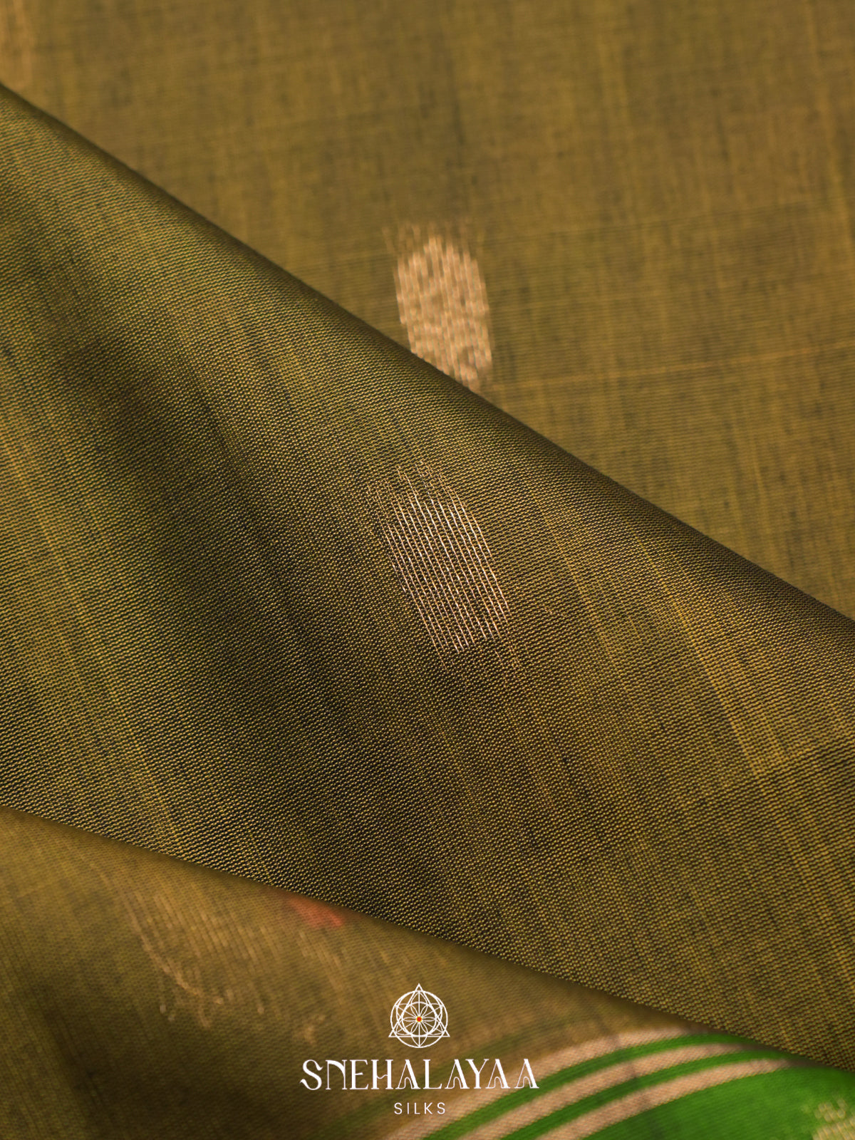 Olive Green Kanchi Silk Cotton Saree