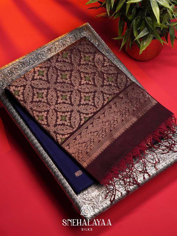 Purple Kanchi Silk Cotton Saree