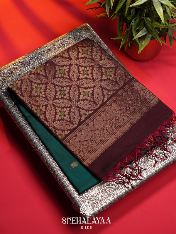 Green Kanchi Silk Cotton Saree