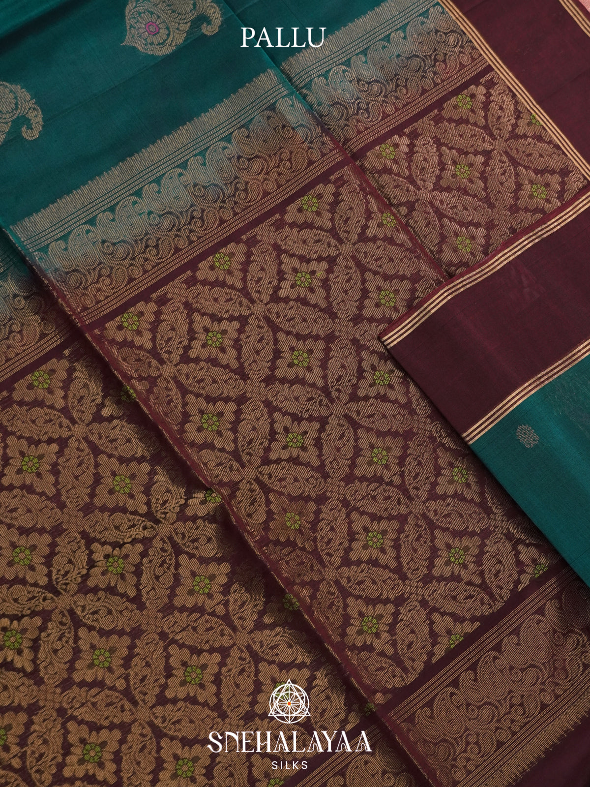 Green Kanchi Silk Cotton Saree