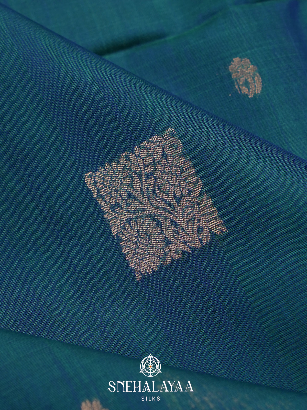 Peacock Blue Kanchi Silk Cotton Saree