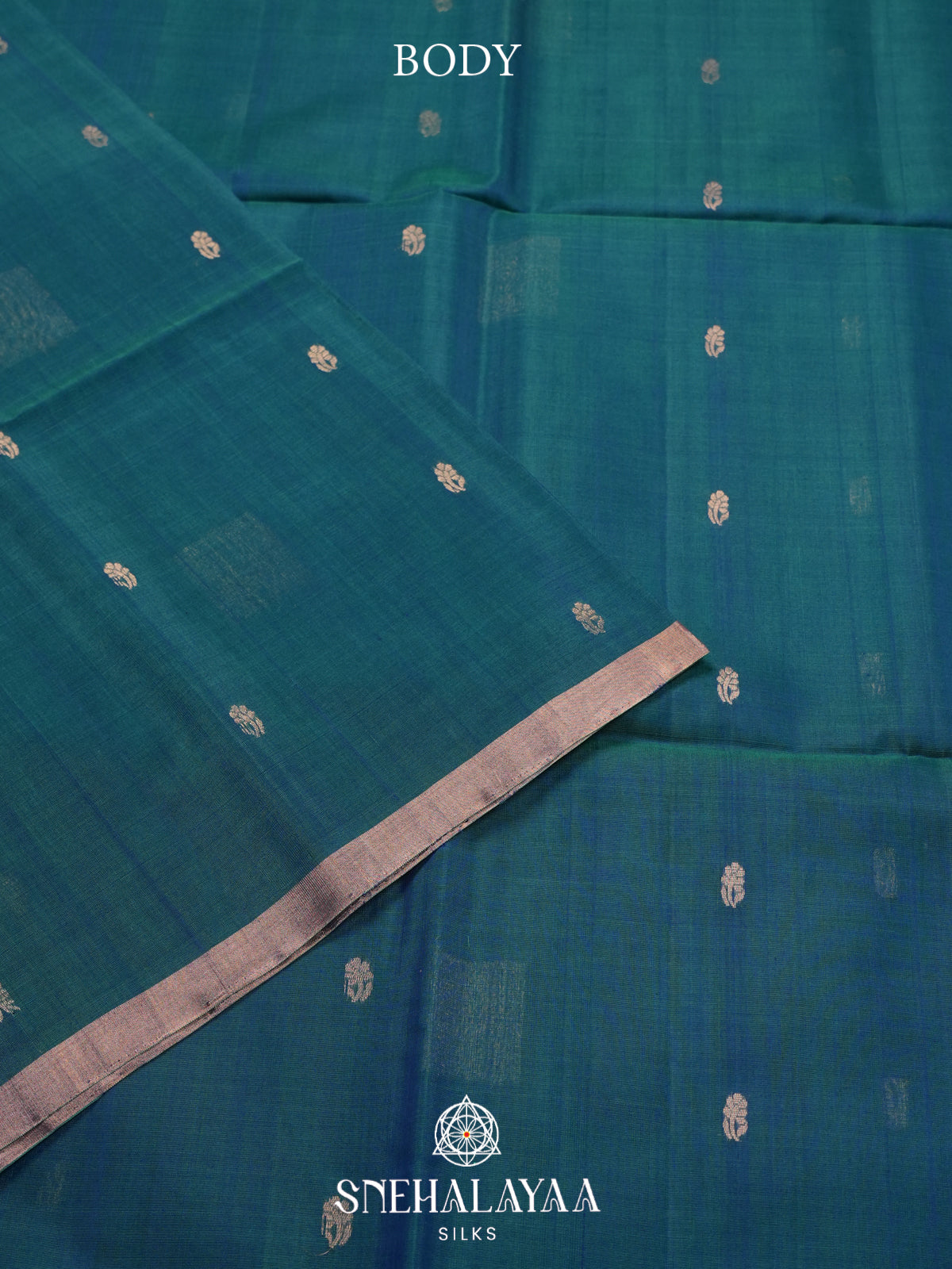 Peacock Blue Kanchi Silk Cotton Saree