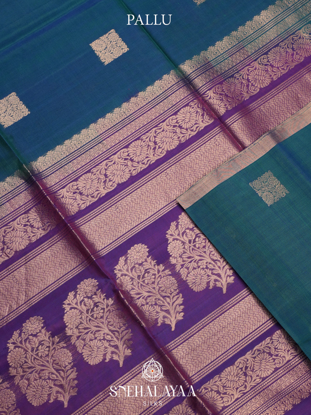 Peacock Blue Kanchi Silk Cotton Saree