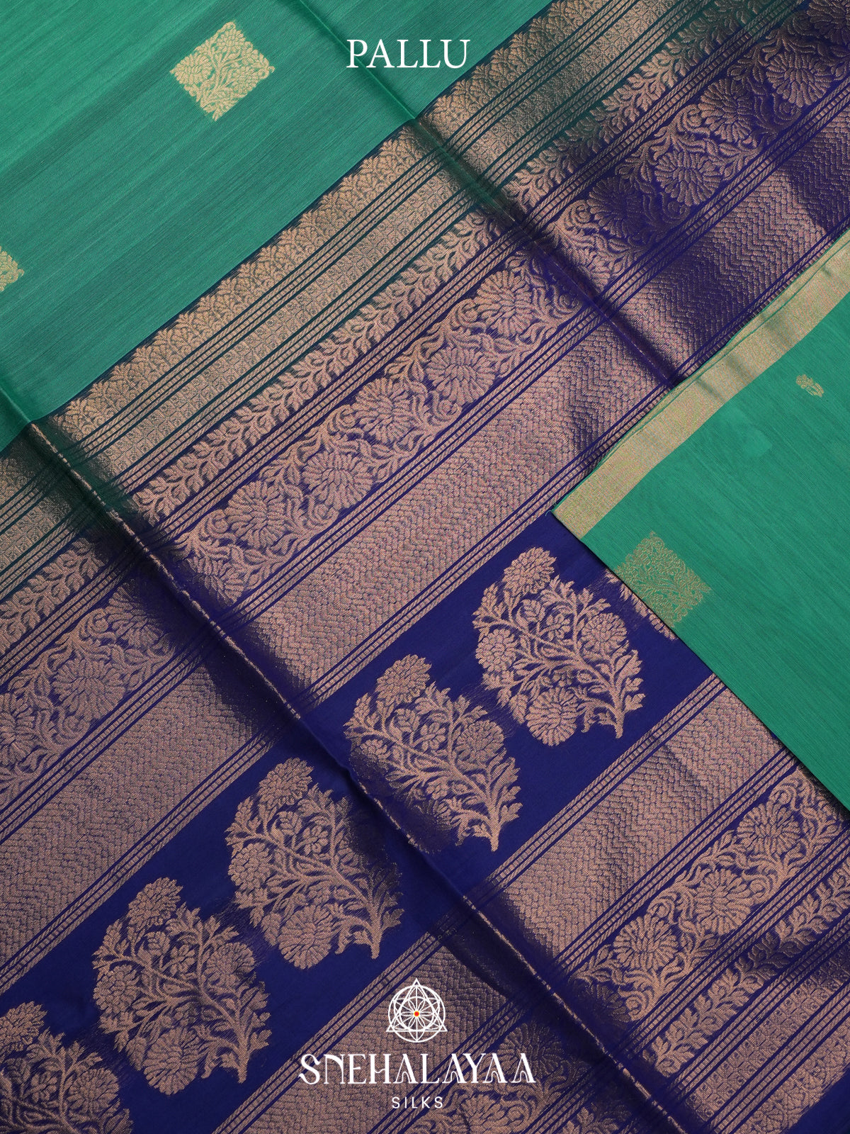 Teal Green Kanchi Silk Cotton Saree