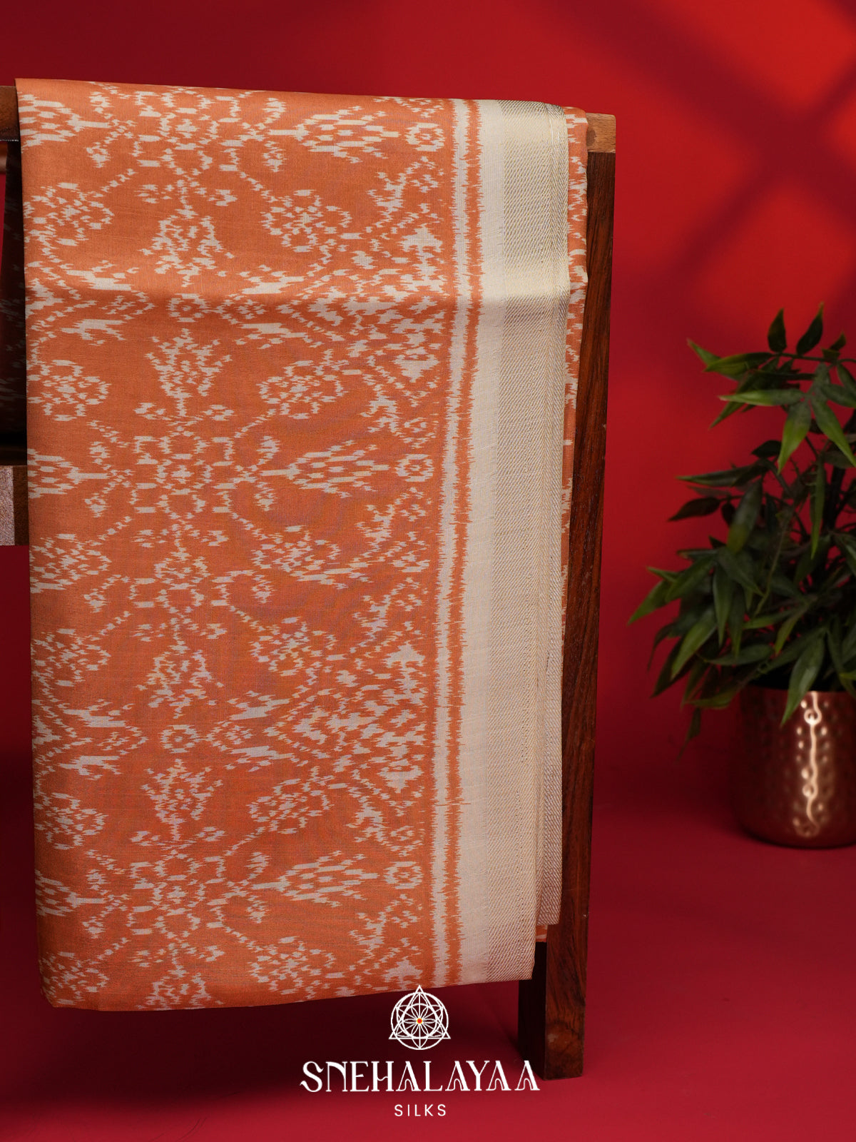 Orange Tussar Saree