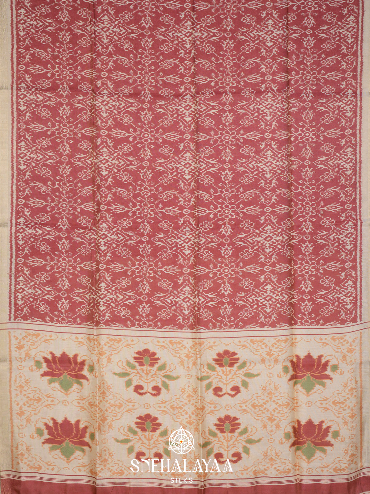 Peach Tussar Saree