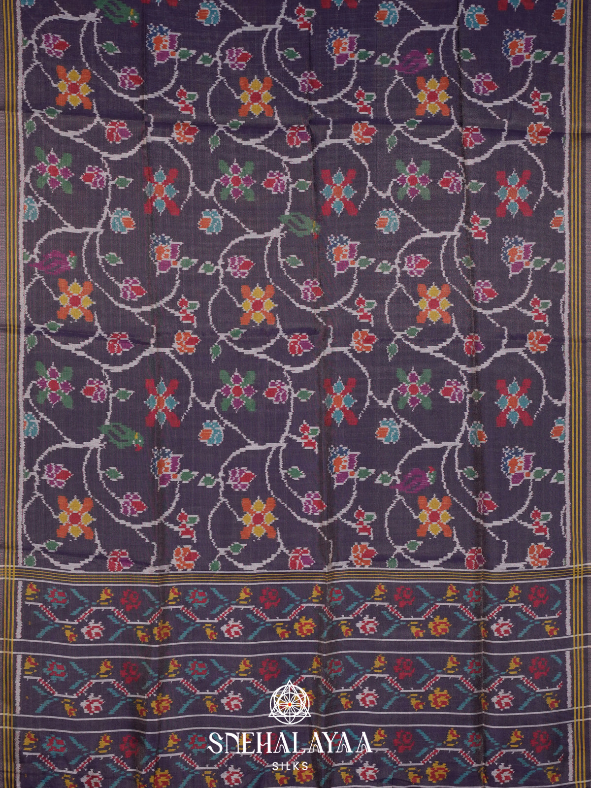 Purple Tussar Saree