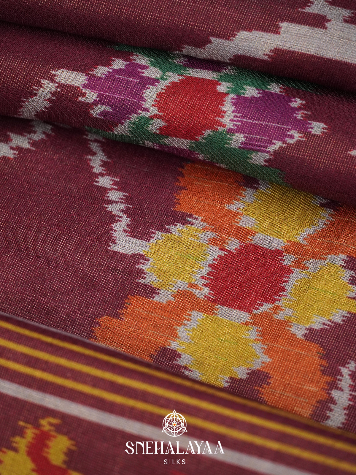 Maroon Tussar Saree