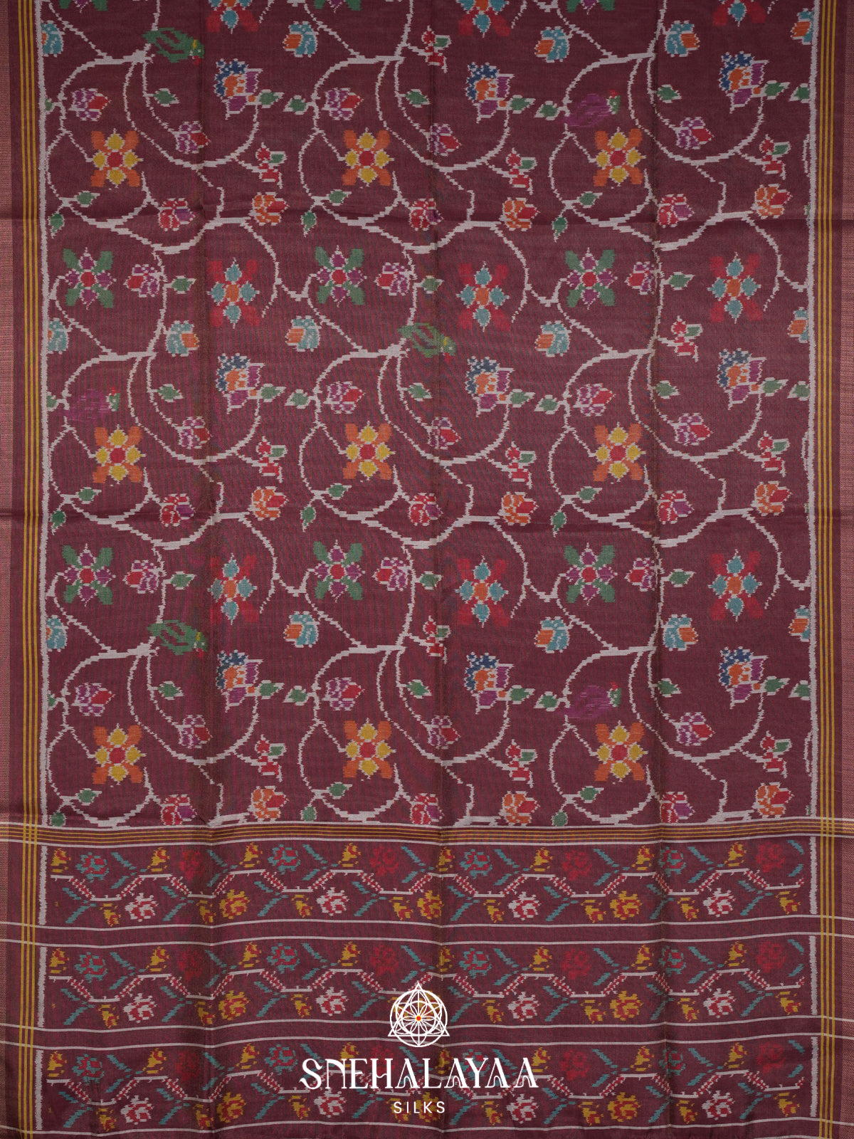 Maroon Tussar Saree