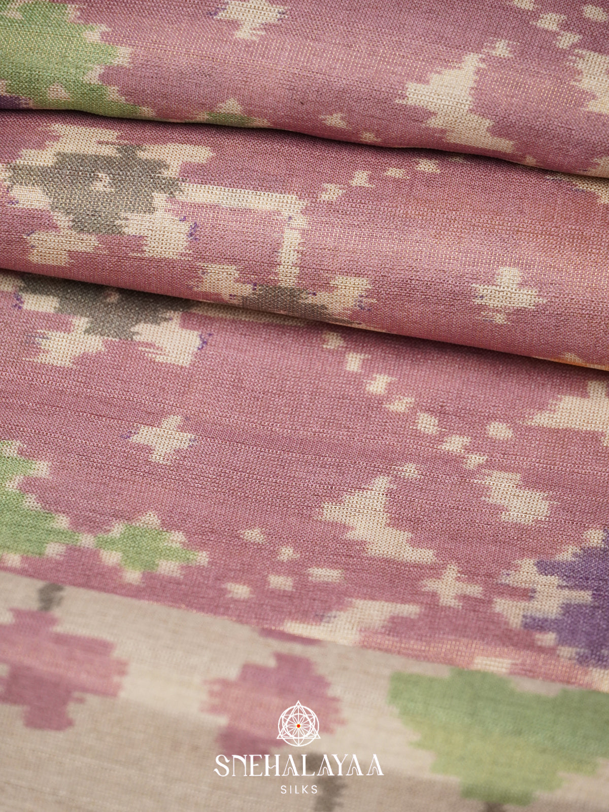 Mauve Pink Tussar Saree