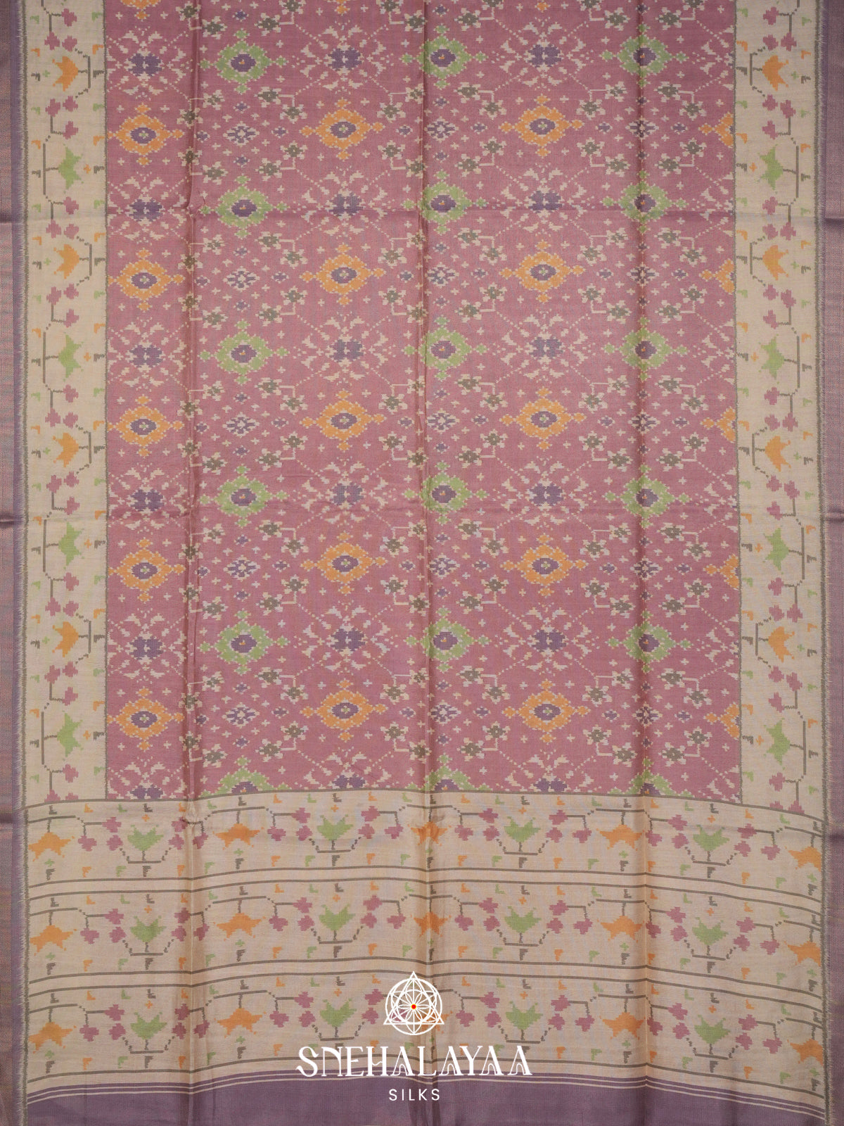 Mauve Pink Tussar Saree