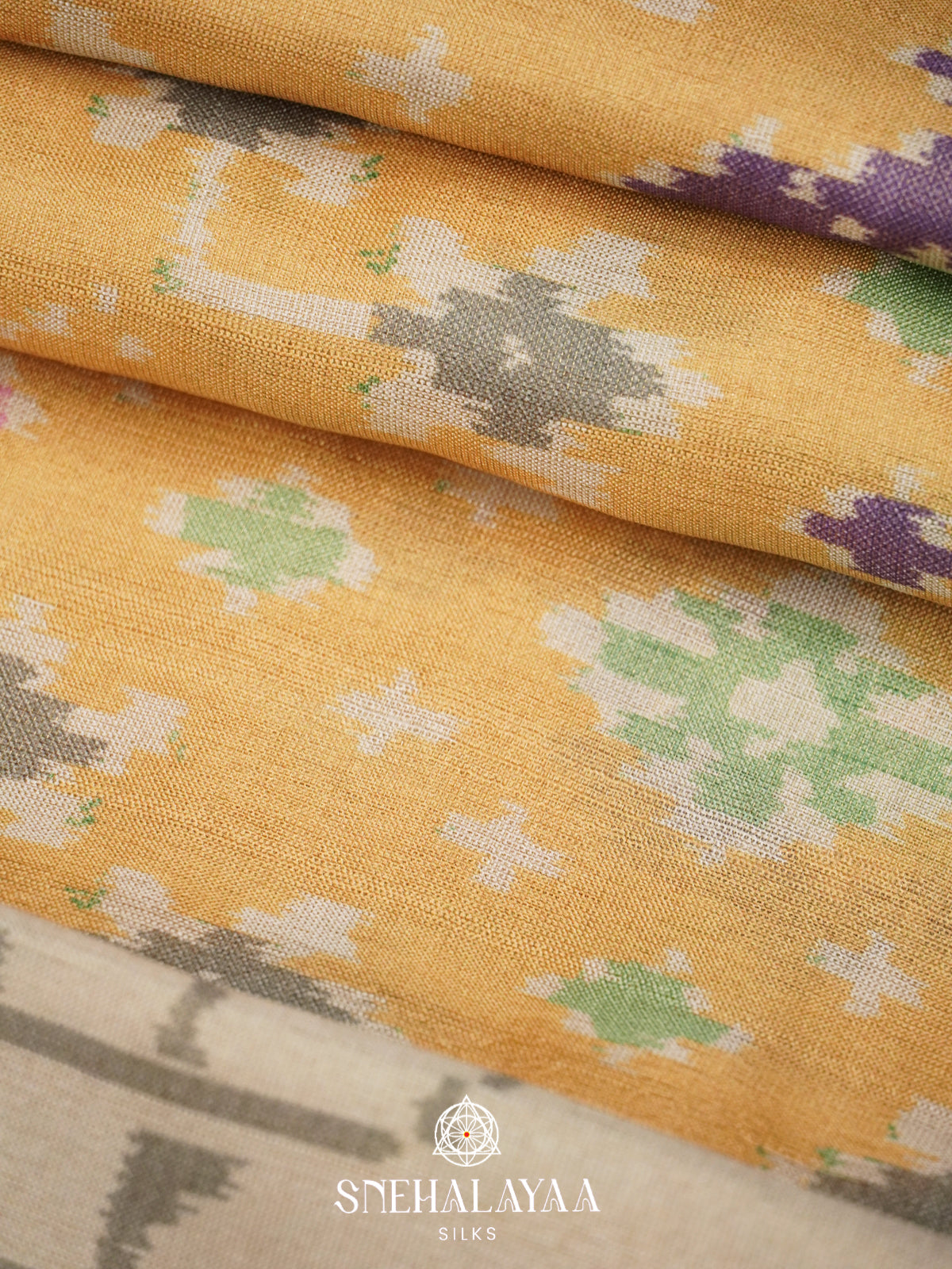 Pale Yellow Tussar Saree