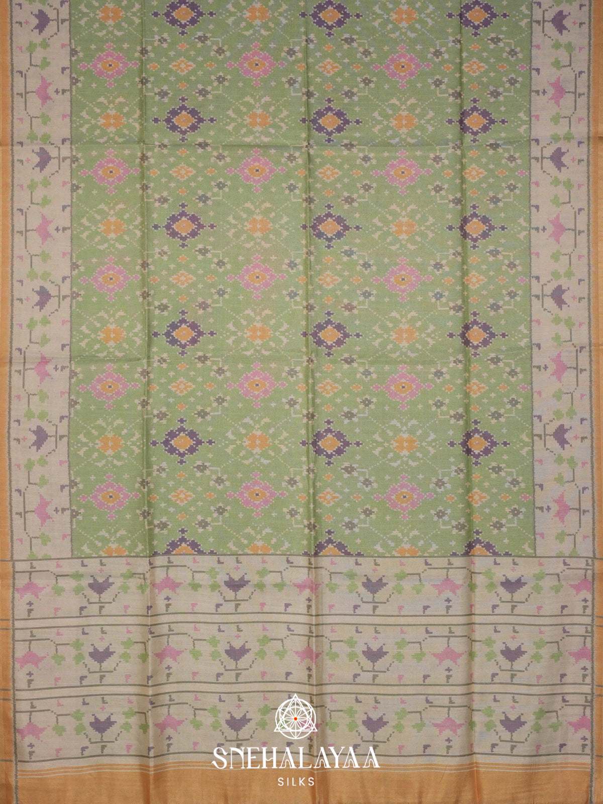Mint Green Tussar Saree