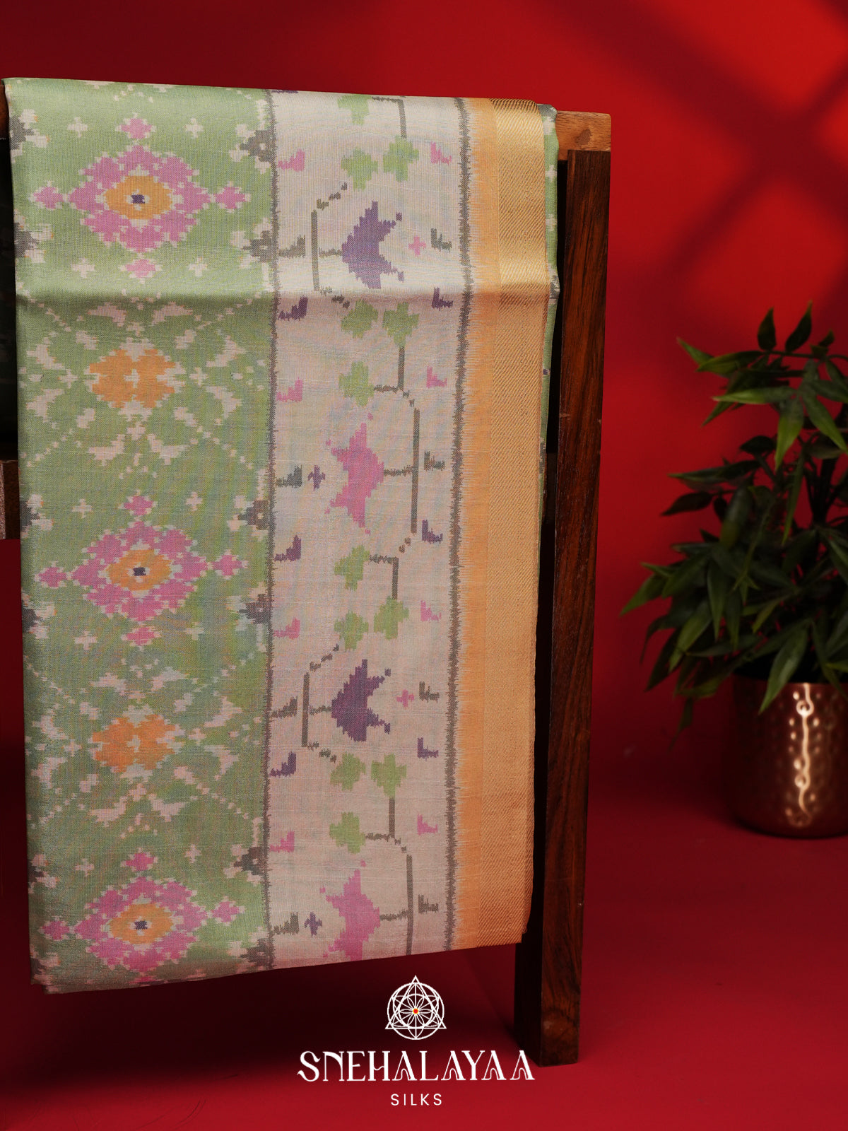 Mint Green Tussar Saree