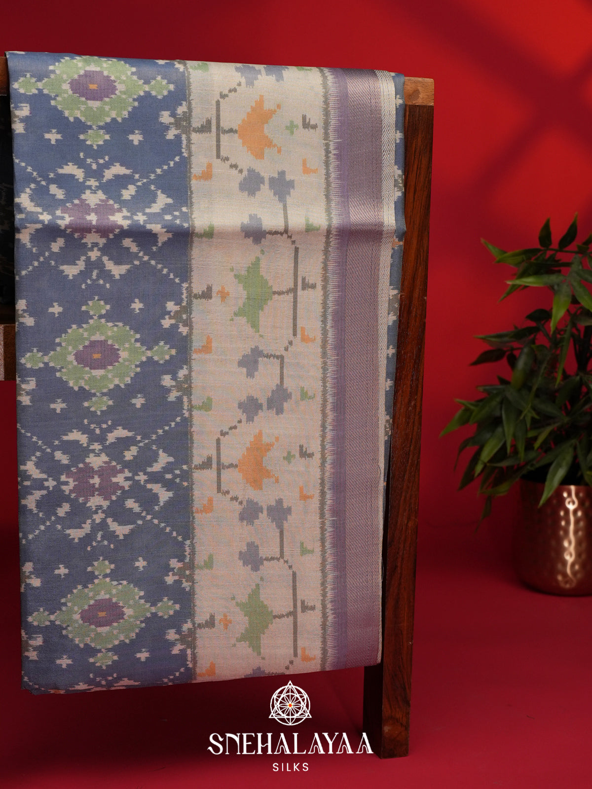 Pale Blue Tussar Saree