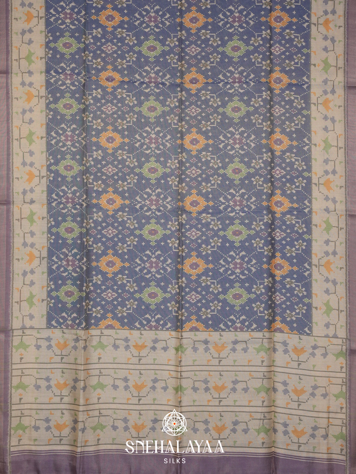 Pale Blue Tussar Saree
