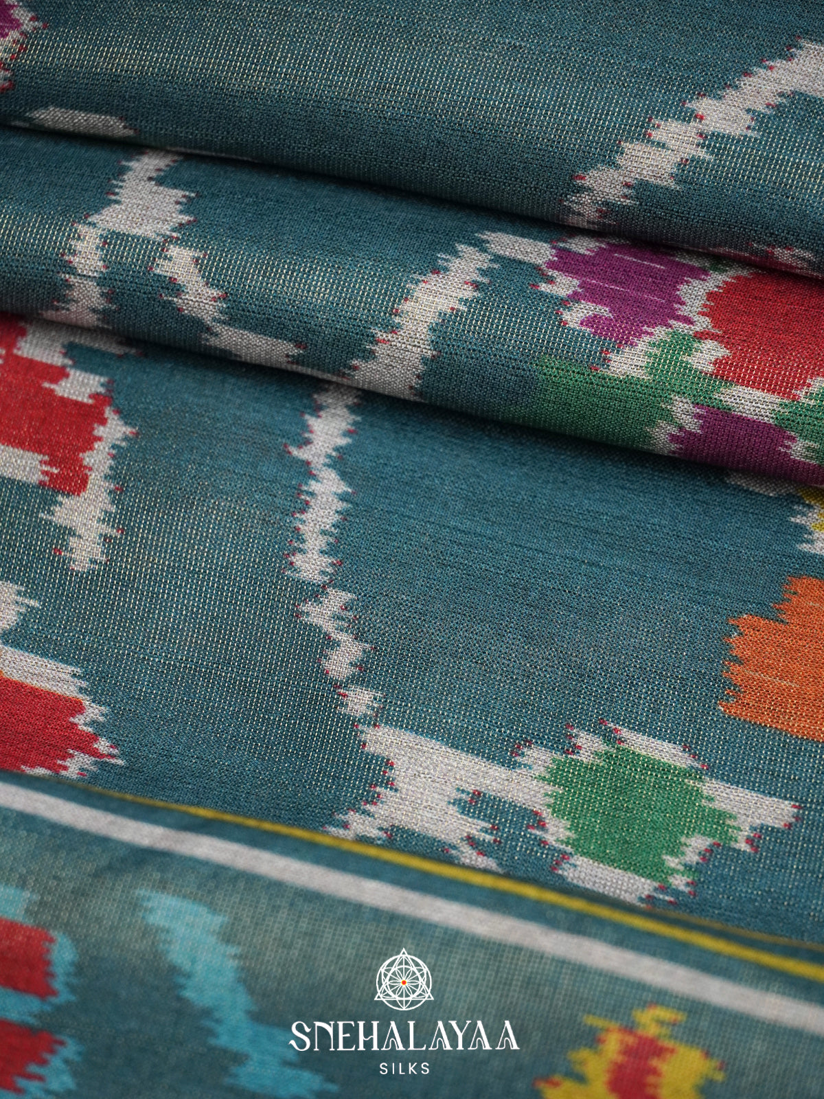 Teal Green Tussar Saree