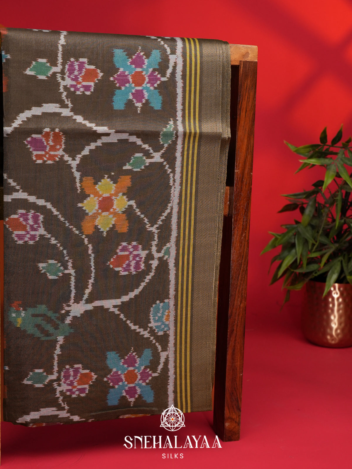 Olive Green Tussar Saree