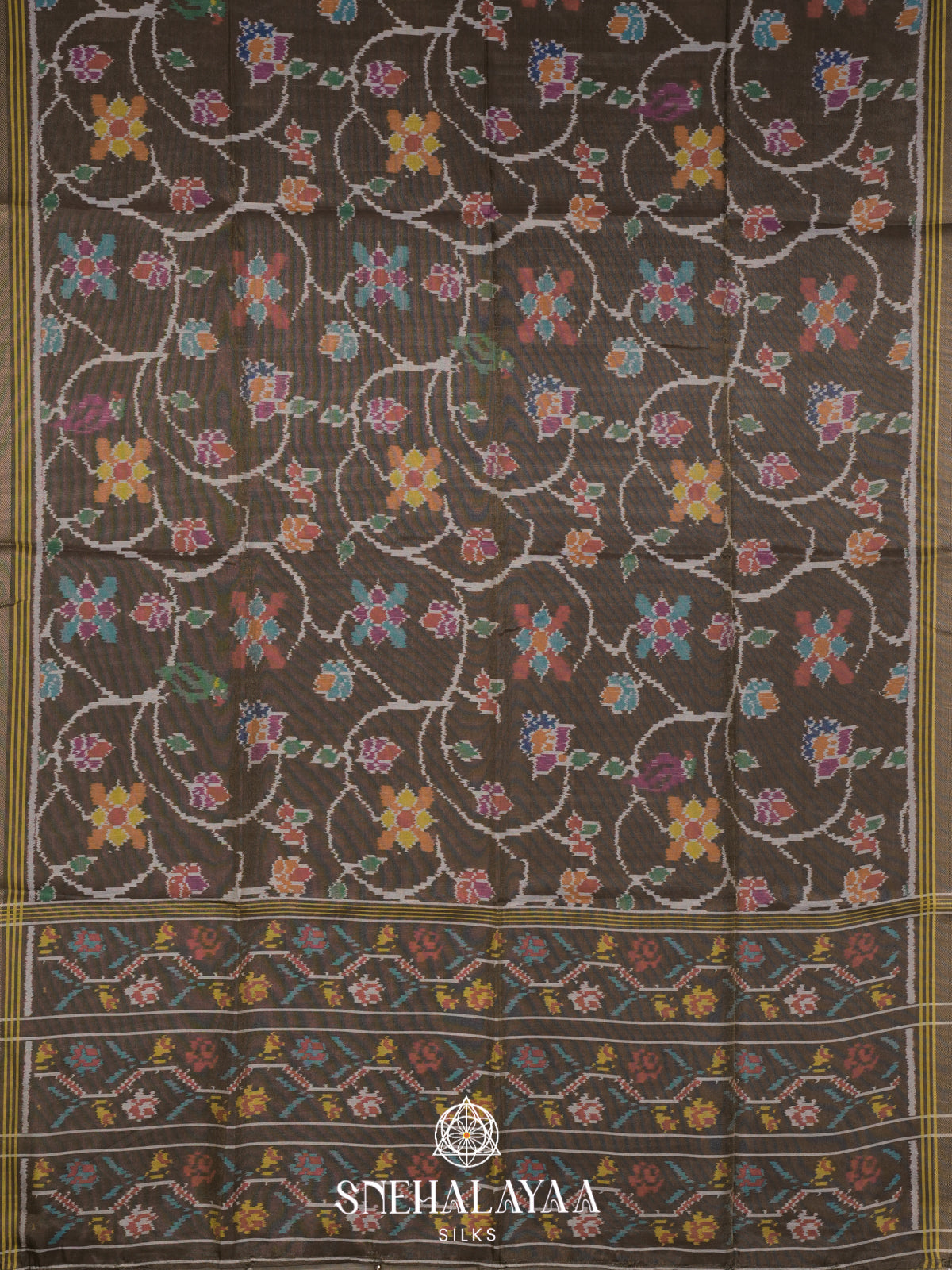 Olive Green Tussar Saree
