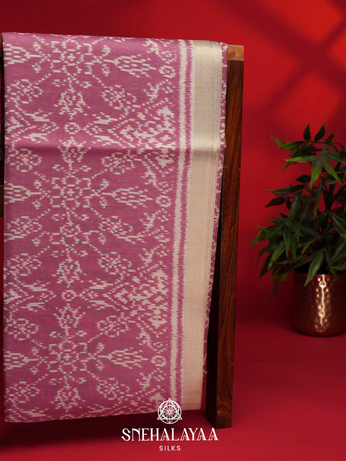 Mauve Pink Tussar Saree