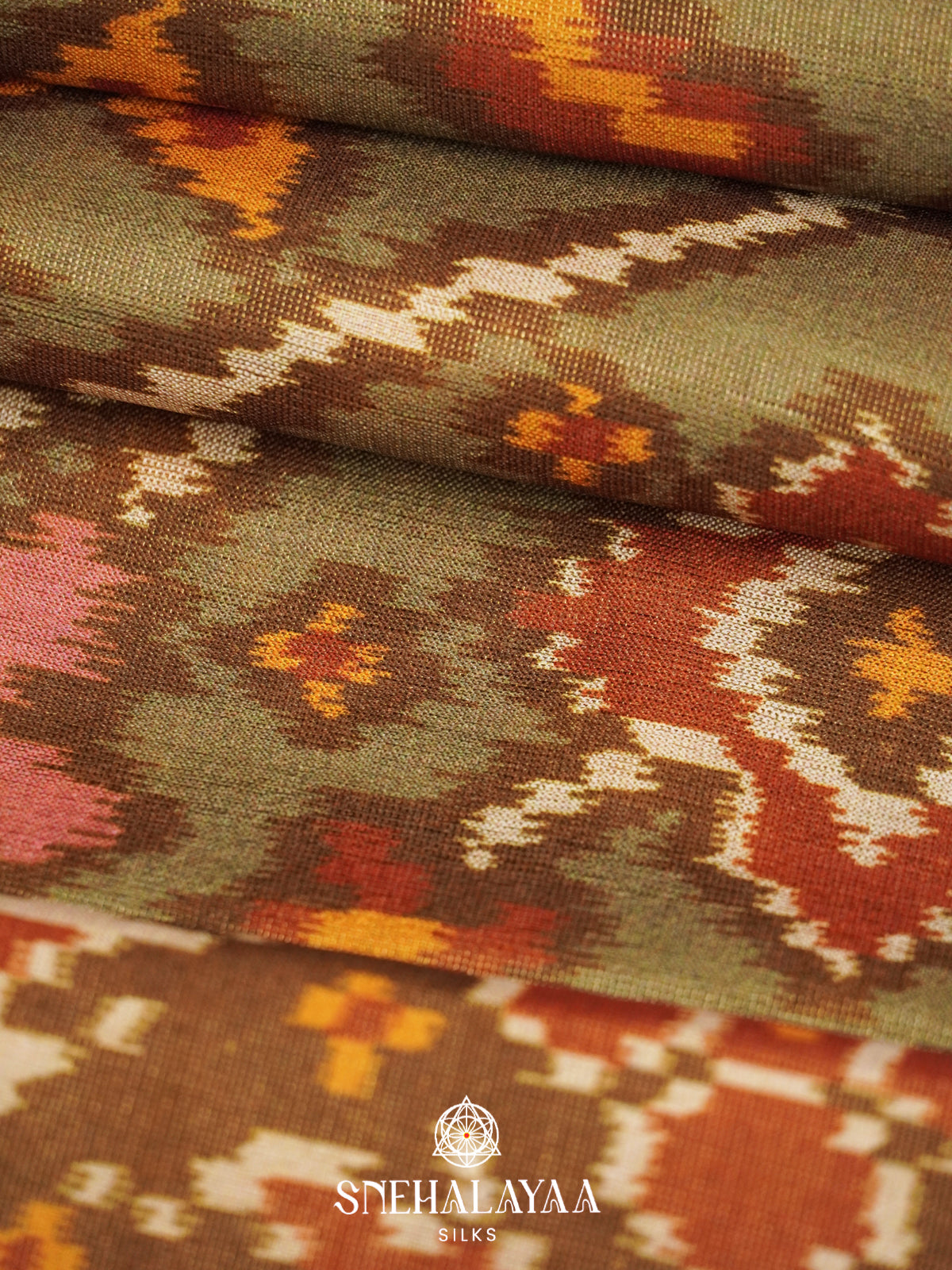 Moss Green Tussar Saree