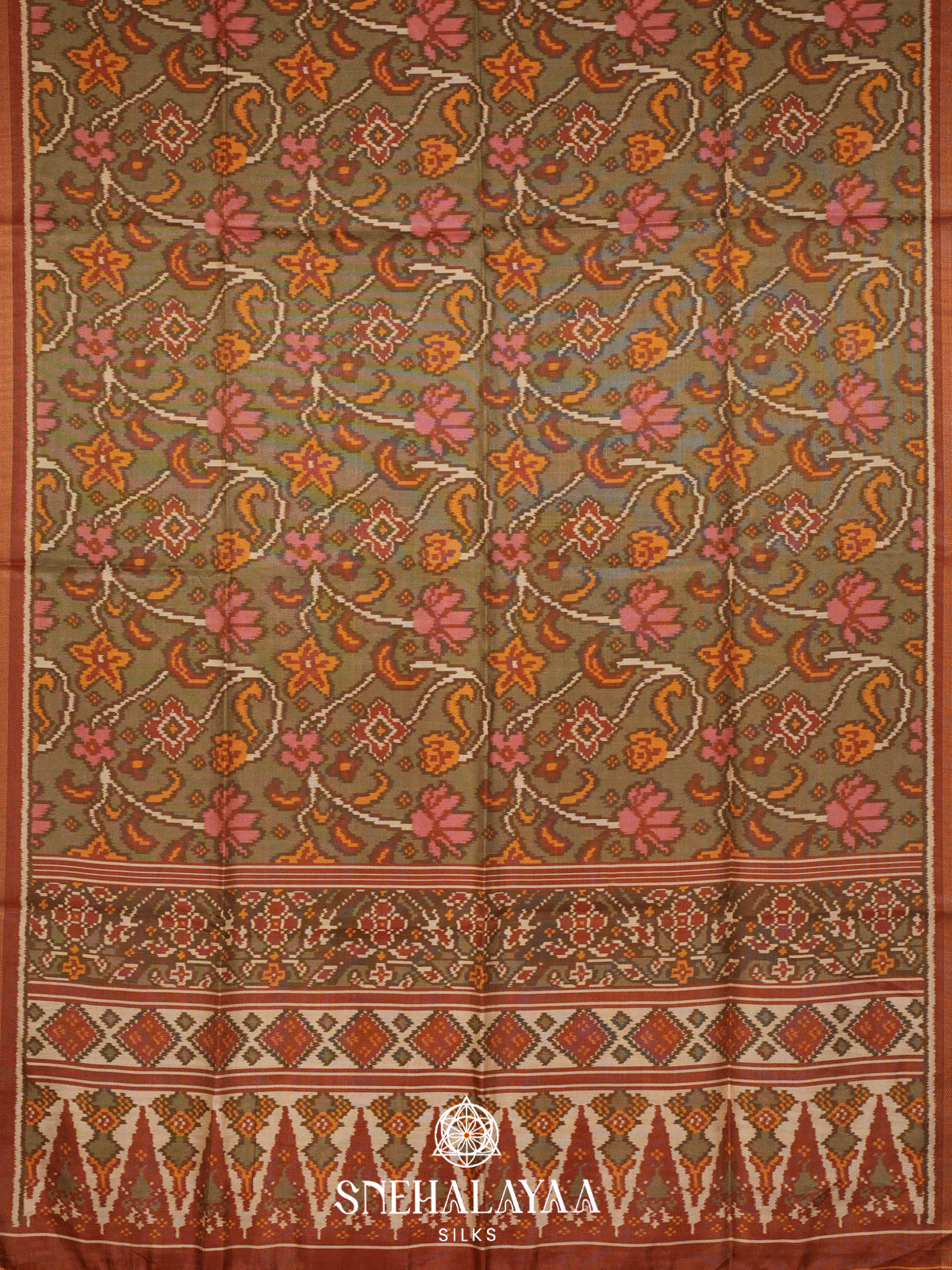 Moss Green Tussar Saree