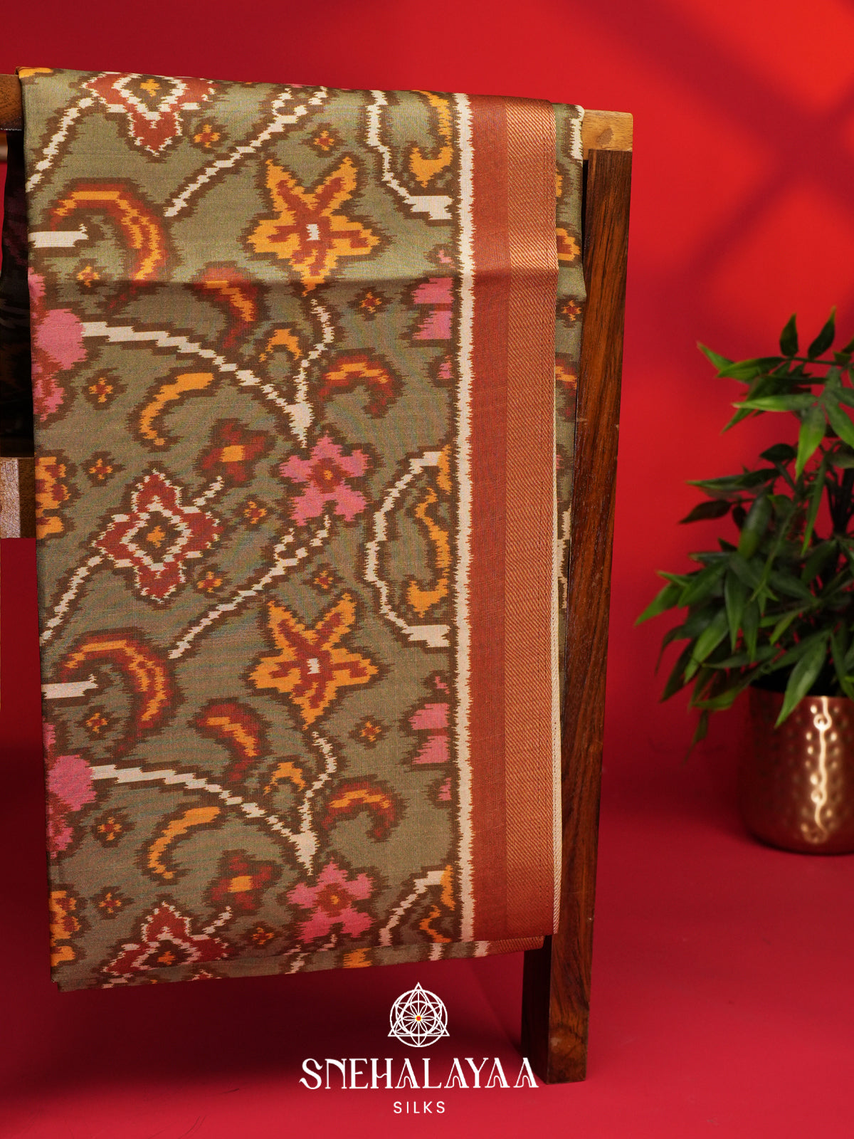Moss Green Tussar Saree