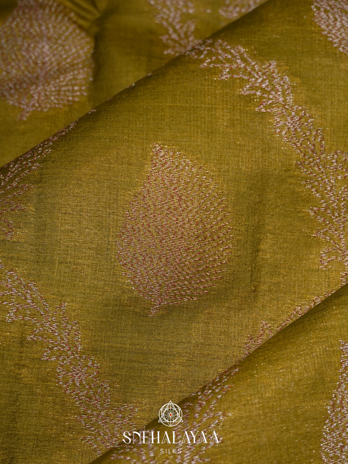Mehandi Green Tussar Saree