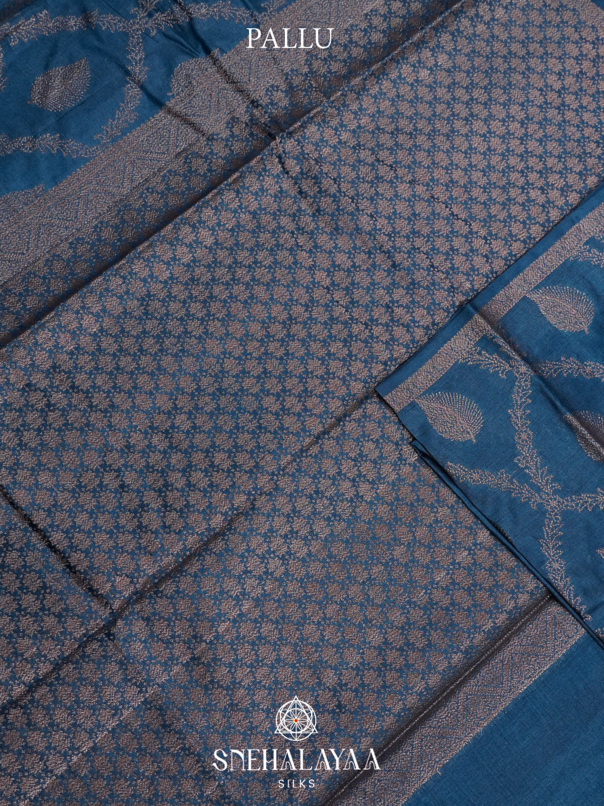 Peacock Blue Tussar Saree
