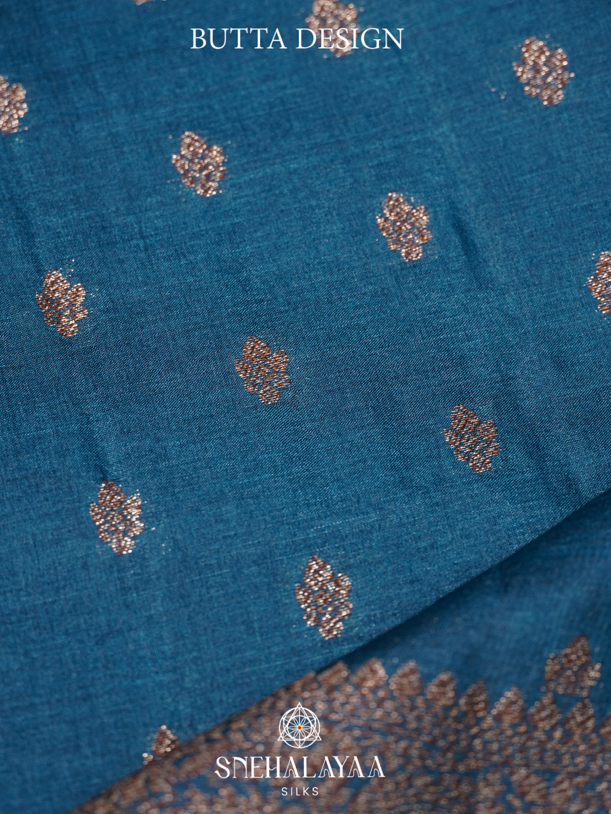 Peacock Blue Tussar Saree