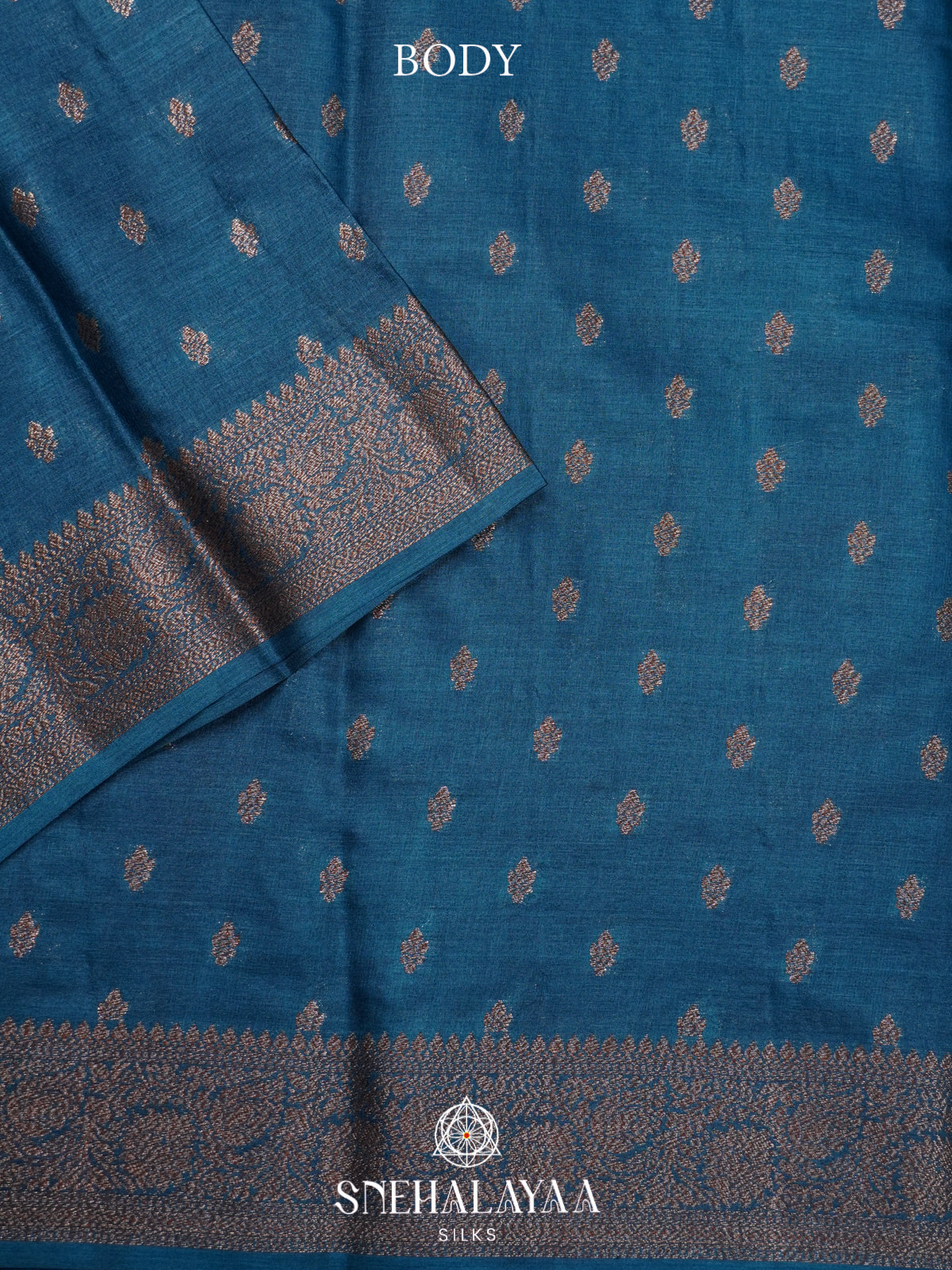 Peacock Blue Tussar Saree
