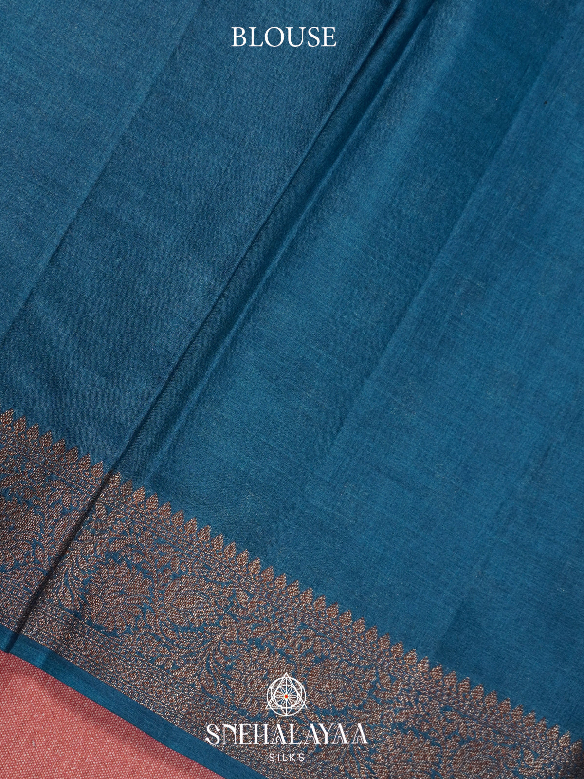 Peacock Blue Tussar Saree
