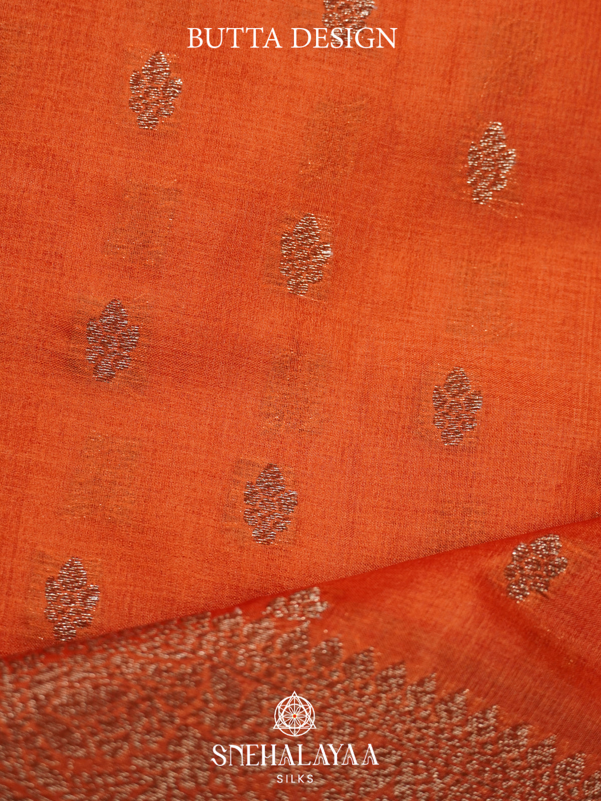 Rust Orange Tussar Saree