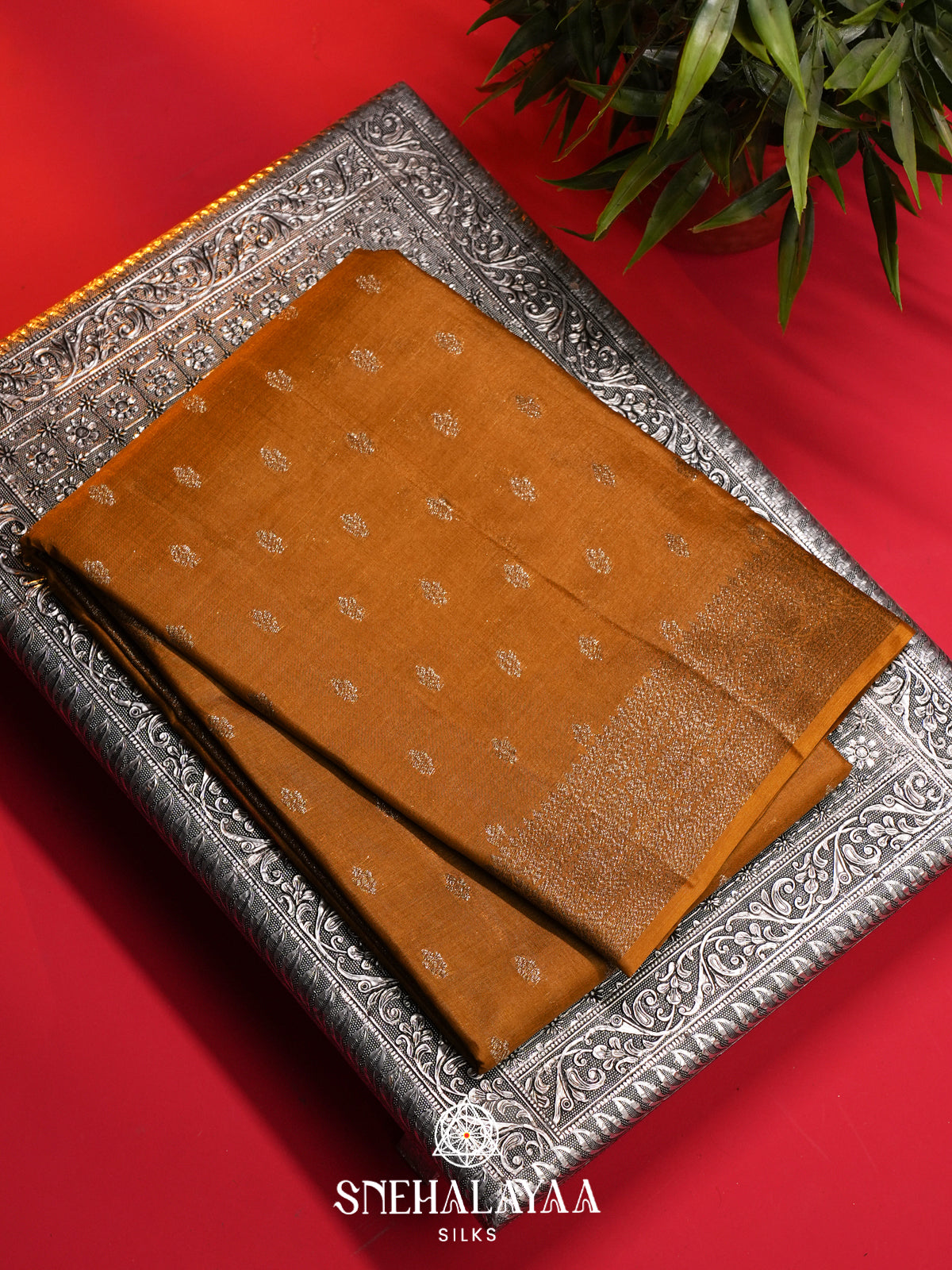 Mustard Yellow Tussar Saree