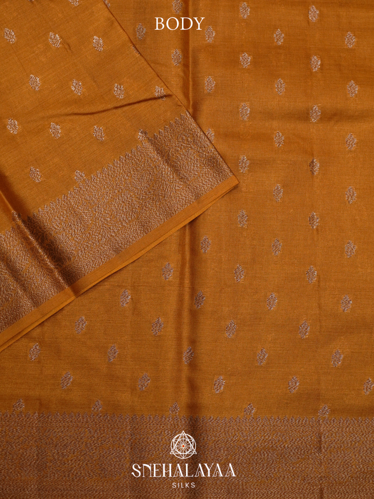 Mustard Yellow Tussar Saree