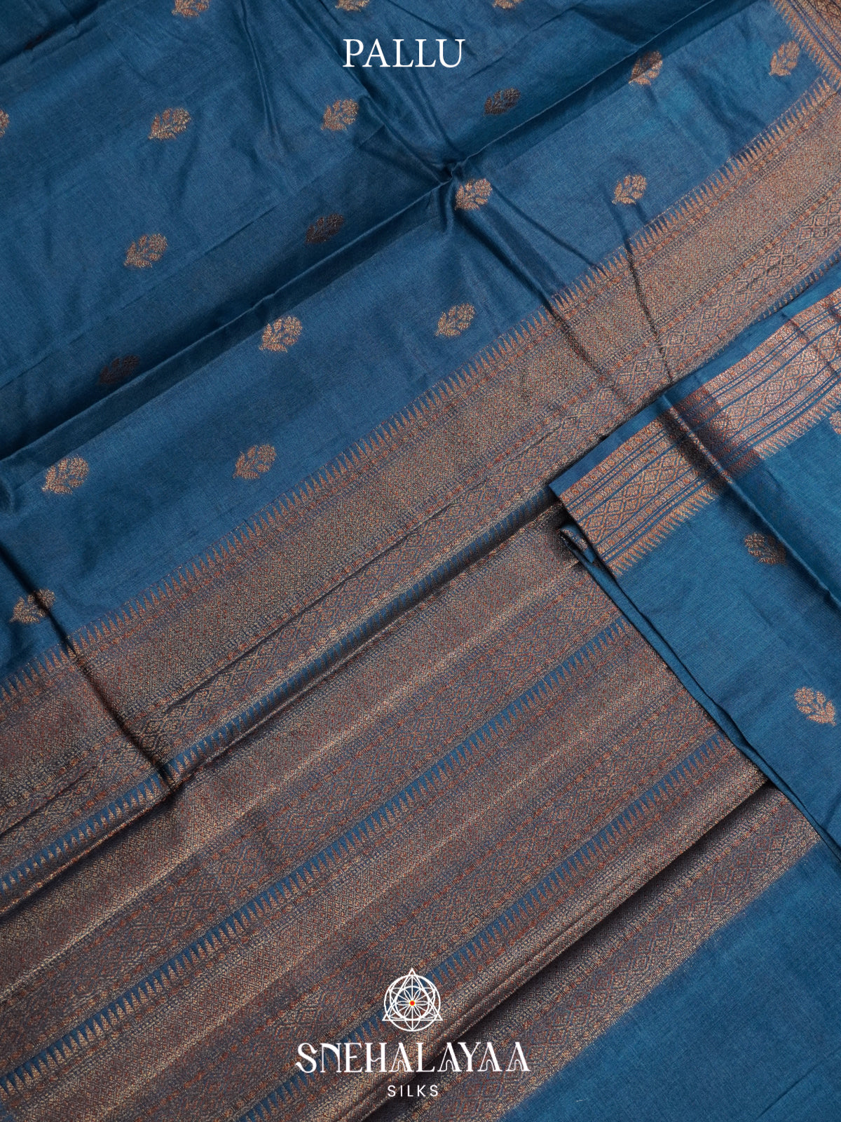 Peacock Blue Tussar Saree