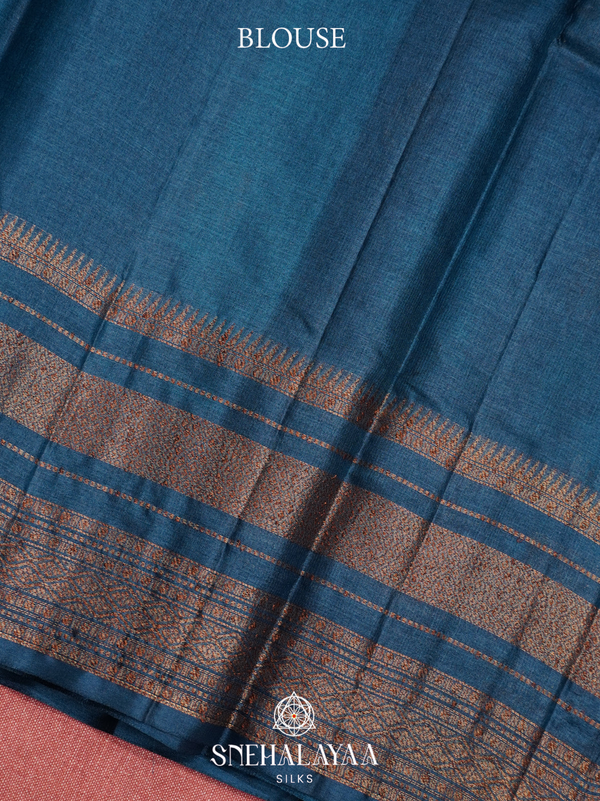 Peacock Blue Tussar Saree