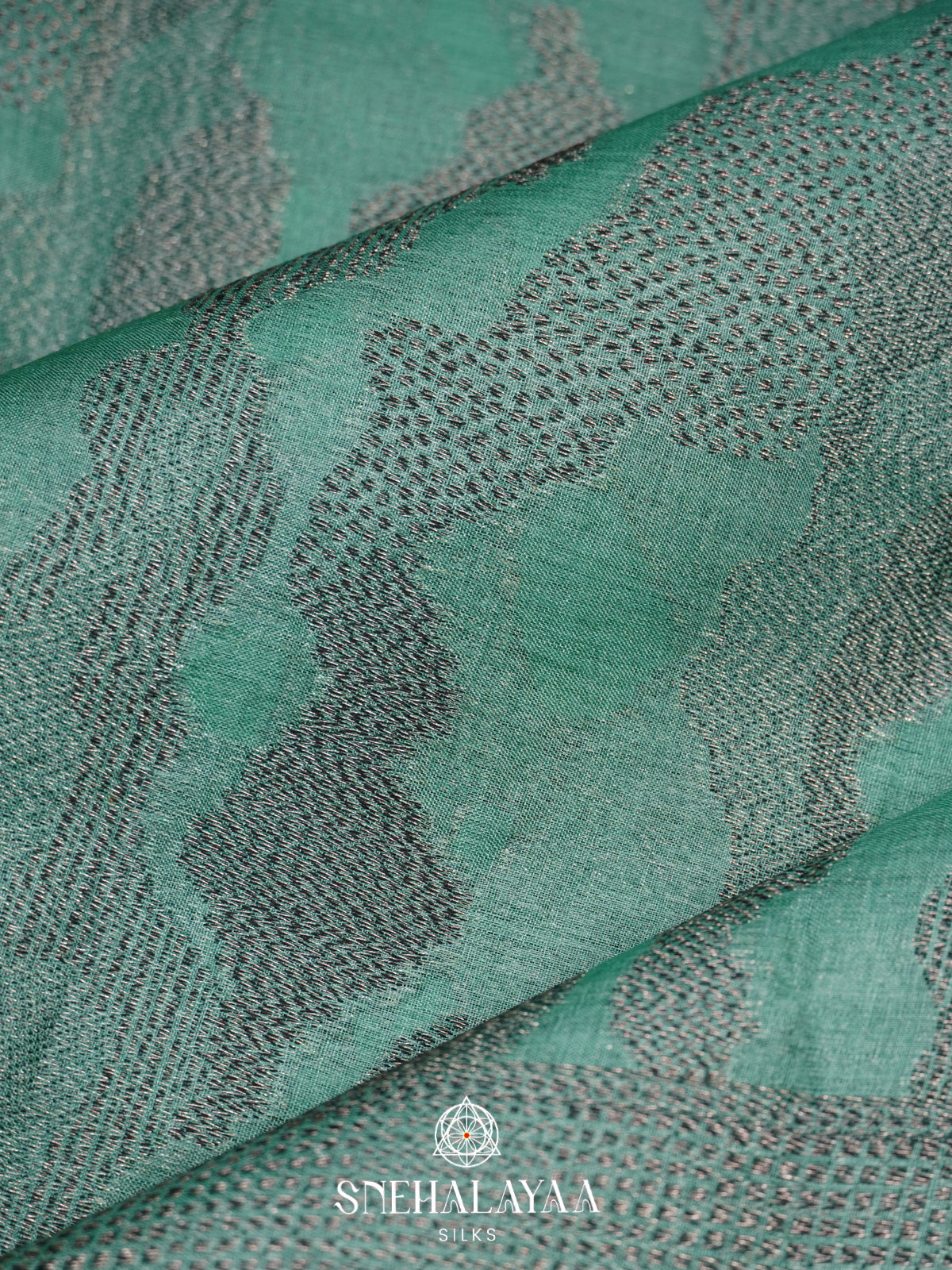 Teal Green Tussar Saree
