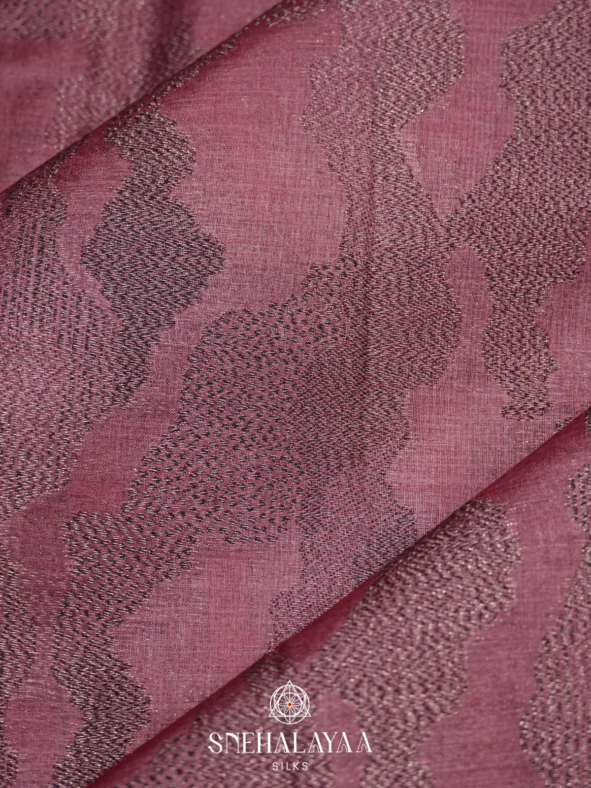 Mauve Pink Tussar Saree