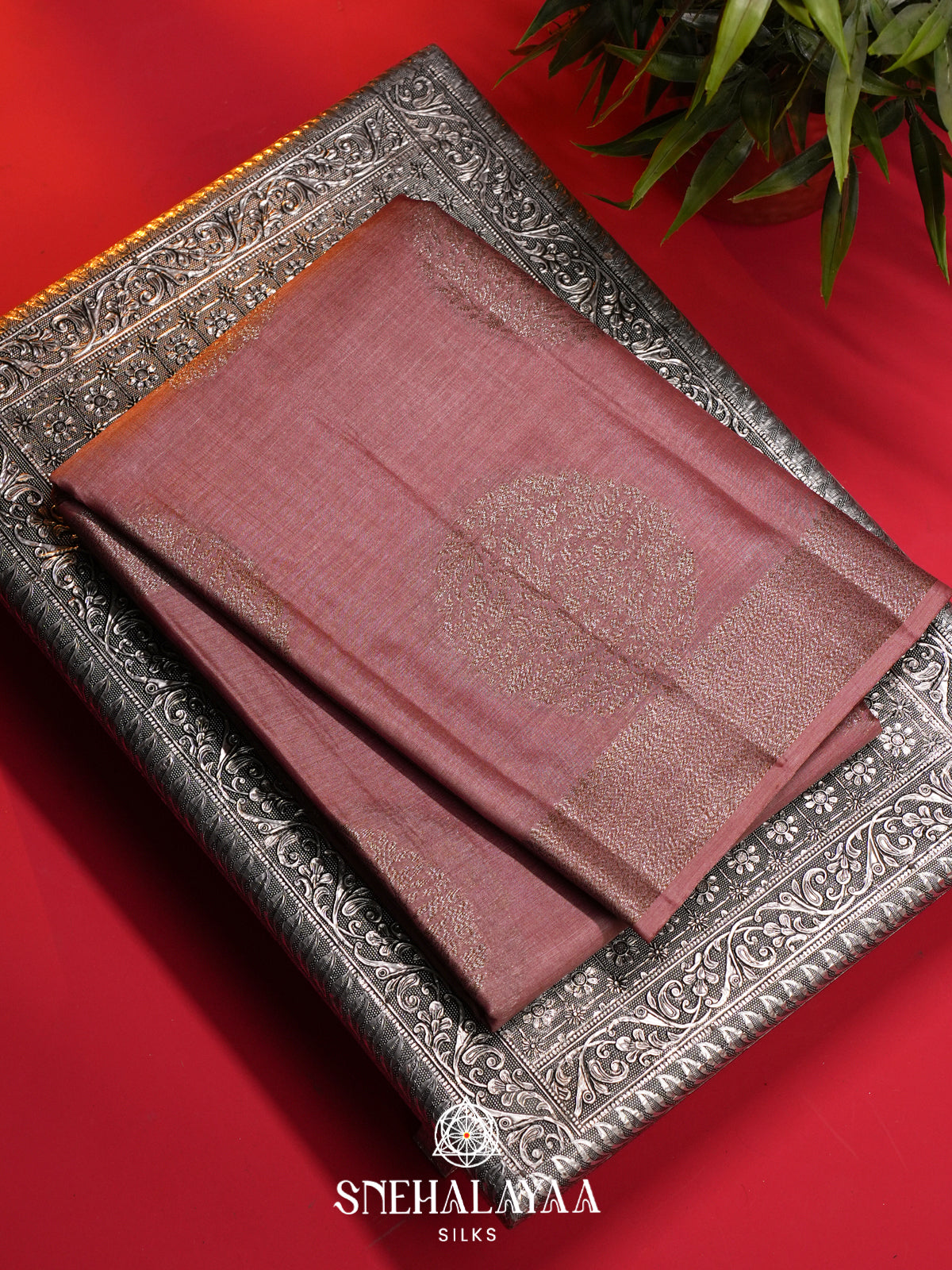 Pale Pink Tussar Saree