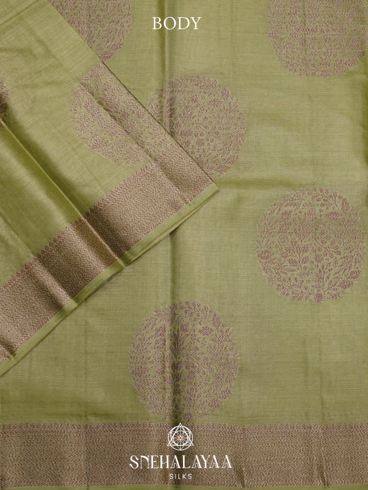 Pista Green Tussar Saree