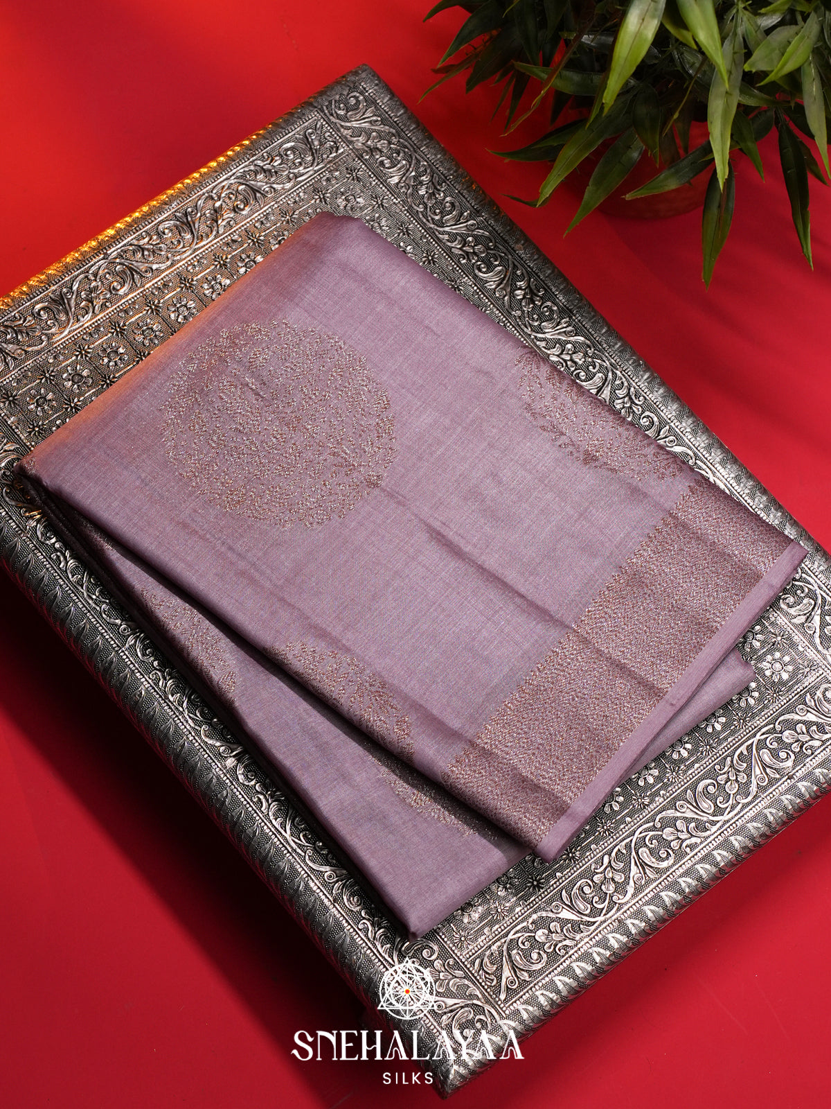 Lilac Tussar Saree